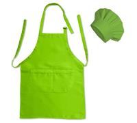 Matissa & Dad Adjustable Adult Cooking Apron and Chef Hat Set Unisex Kitchen Apron Men Women with Pocket Chef Apron for Baking, BBQ, Painting, Craft, Grilling, Cleaning, Gardening (Spring Green)