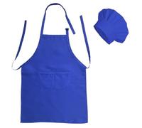 Matissa & Dad Adjustable Adult Cooking Apron and Chef Hat Set Unisex Kitchen Apron Men Women with Pocket Chef Apron for Baking, BBQ, Painting, Craft, Grilling, Cleaning, Gardening (Royal Blue)