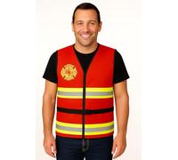 Matissa & Dad Adult Fireman Costume Vest - Firefighter Rescue Fire Squad Uniform for Men & Women | Red Reflective Sleeveless Vest | Halloween, Cosplay & Theme Party Outfit (XXL)