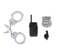 Matissa & Dad Kids Police Accessories Police Handcuff set with keys badge Kids Walkie Talkie whistle Children's Role Play accessory Set Boys Girls (Toys Only)