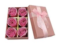 Matissa ideas 6 PCS Soap Flowers Bath Rose Petals Decorative Rose Shaped Floral Scented tub Plant Essential Oil Set, Best for Her Women Girls Mom Lover Birthday Valentine Christmas (Pink)