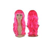 Matissa WOMEN'S LADIES LONG WAVY WIG FANCY DRESS COSPLAY WIGS POP PARTY COSTUME (Neon Pink)