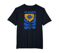 Matisse Painting Blue Artificial Flower Abstract Autumn T-Shirt, Men's Big and Tall, Black, 6X Tall