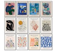 Matisse Poster Market Wall Art Canvas Decor Prints Green Sage Floral Boho Artwork Posters Colorful Aesthetic Abstract for Women Living Room Bathroom (Matis Decor-02, Frameless 20X30cm (8x12inch))