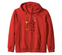 Matisse Summer Citrus Fruit Drawing Cut-Out Artwork Zip Hoodie