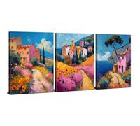 Matisse Wall Art for Living Room Colourful Country Landscape Canvas Wall Pictures Watercolor Mountains Prints Abstract Matisse Style Painting Artwork for Bathroom Bedroom Home Decoration 30x40cm 3Pcs