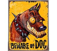 MATLPATS 12x8inch Beware Of Dog Metal Sign Warning Dog Sign Metal Sign Print Beware Wall Sign Tin Sign Outdoor Sign Patio Sign Warning Sign Door Sign, Multicolor, onesize