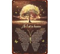 MATLPATS As I Sit in Heaven Butterfly Tin Sign Metal Poster Vintage Wall Art Home Decoratcave Garage & Home Cafe Bar Club Wall Decoration Plaque Signs 8x12 Inch