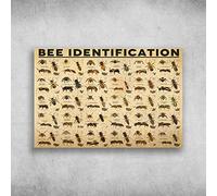 MATLPATS Bee Identification Identifying Bees Types Of Bees Metal Tin Sign Wall Decor Bar Pub Cafe Home Decor Retro Poster Vintage Sign 8x12 Inches