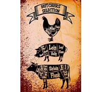 MATLPATS Butchers Selection Wall Decor Tin Sign Vintage Funny Home Decor Tin Sign Retro Metal Bar Pub Poster 8x12 Inches