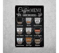 MATLPATS Coffee Coffee Menu Know Your Coffee Vintage Metal Tin Sign Wall Decor Art Decor Home Bar Club Man Cave Poster 6x8 Inches