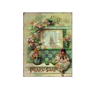 MATLPATS Matchless For The Complexion Pears Soap Vintage Style Metal Advertising Wall Plaque Sign Or Framed Picture Frame 6x8 Inch
