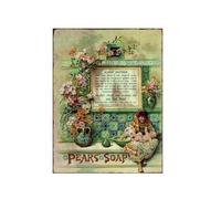 MATLPATS Matchless For The Complexion Pears Soap Vintage Style Metal Advertising Wall Plaque Sign Or Framed Picture Frame 8x12 Inch