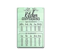 MATLPATS Measurement Kitchen Conversion Cooking Chart Tile Background Kitchen Conversions Metal Sign Wall Decorative Tin Metal For Home Office Bar Coffee Shop Pub Man Cave 6x8 Inches