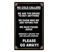 MATLPATS No Cold Callers Funny Metal Plaque Sign For House Office Front Door Gate 6x8 Inch