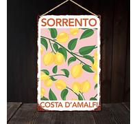 MATLPATS Sorrento Wall Plaque Lemon Wall Decor Kitchen Plaque Tin Sign Vintage Funny Home Decor Tin Sign Retro Metal Bar Pub Poster 6x8 Inch