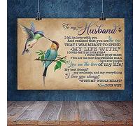 MATLPATS tin Cute Sign Hummingbird to My Husband I Fell in Love with You Vintage Metal Sign Bedroom Bathroom Wall Decoration Amazing tin Cute sign8X12inch