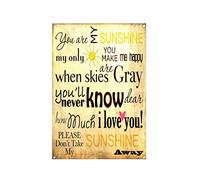 MATLPATS You Are My Sunshine Metal Sign Verse Music Lyrics Home Wall Door Plaque Decor 6x8 Inch
