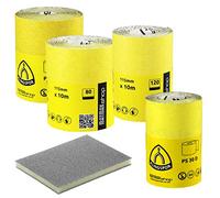 Matmax Shop 4 Roll x 10m (each) P60 (Coarse) + P80 (Medium) + P120 (Fine) + P180 (Very Fine) KLINGSPOR (Germany); Aluminium Oxide Sandpaper Roll - MOST POPULAR !!!