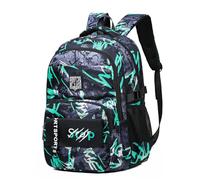 MATMO Kids Camo Backpacks Graffiti Camouflage Backpack Boys and Girls School Backpack, Green, Standard, Camouflage Printed