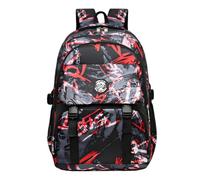 MATMO Kids Camo Backpacks Graffiti Camouflage Backpack Boys and Girls School Backpack, Red1, Default