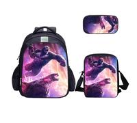MATMO Monster Dinosaur Backpack Set for Boys Kids Shoulder Bag Pencil Case, Backpack Set 25-11, Middle, Cartoon