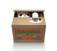 Matney® Stealing Coin Cat Box- Piggy Bank - White Kitty - English Speaking - Great Gift for Any Child
