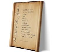 Matniger Galatians 5 22-23 Wall Art Bible Verse Poster Fruit Of The Spirit Wall Art Vintage Framed Quotes Poster Bible Scripture Motivational Posters Prints Wall Decor 12x18inches