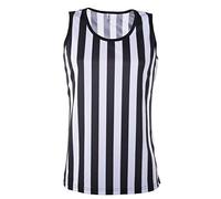 Mato & Hash Referee Tank Top for Women | Referee Uniform Top for Waitresses, Costumes, More! Black/White