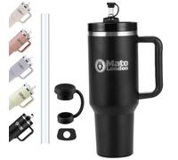 Mato London 40oz Tumbler with Straw & Handle - Stanley Cup Style Double-Wall Stainless Steel | Leakproof, BPA-Free | Insulated Travel Mug for Hot & Cold Drinks | Reusable Lid & Accessories Included