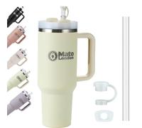 Mato London 40oz Tumbler with Straw & Handle - Stanley Cup Style Double-Wall Stainless Steel | Leakproof, BPA-Free | Insulated Travel Mug for Hot & Cold Drinks | Reusable Lid & Accessories Included