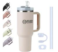 Mato London 40oz Tumbler with Straw & Handle - Stanley Cup Style Double-Wall Stainless Steel | Leakproof, BPA-Free | Insulated Travel Mug for Hot & Cold Drinks | Reusable Lid & Accessories Included
