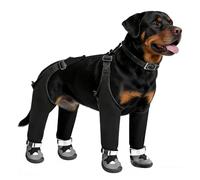 Matoebyr Waterproof Dog Shoes With Harness, Anti-Slip Adjustable Dog Suspender Boots, Dirt-Proof And Stay-On, For Injured paws Licking Outdoor Walking Snow Rainy Hot Weather