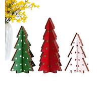 Matoebyr Wooden Tabletop Little Christmas Tree, 3pcs Christmas Tree Table Decor, For Home Shelf Room Office Tiny Party Supplies