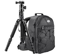 Matona Travel Set with Azurit SLR Camera Backpack and DSLM Travel Tripod with Ball Head and Integrated Monopod