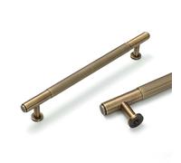 MATOOYA Antique Brass Cabinet Pulls, Solid Brass Cabinet Pulls, Dresser Handles for Bathroom Cupboard (2, 196mm/7.72inchs)