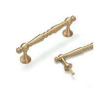 MATOOYA Solid Brass Cabinet Pulls, Brass Drawer Pulls, Kitchen Door Handles, Handles for Cabinets and Drawers (2, 128mm/5.04inchs)