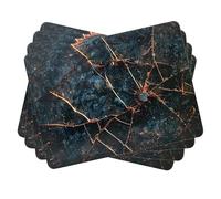 matop Deep Space Placemats Set of 4 - Cosmic Galaxy Design Table Mats with Golden Veins - Heat Resistant Wooden Placemats with Cork Base,21.5×29cm / 29×40cm (29 * 40cm)