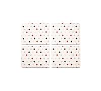 matop Modern Nordic Placemats Set of 4 - Geometric Polka Dot, Stripe & Zigzag Pattern Table Mats - Heat Resistant Wooden Placemats with Cork Base, 21.5×29cm / 29×40cm (white, 21.5 * 29cm)