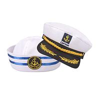 Matory 2 Pieces Captain Sailor Costume Hat 2 Kinds Sailor Hats Cap Navy Marine Admiral Hat