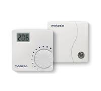 Matosio TH610 Wireless Thermostat with Receiver, Boiler Thermostat, Battery Operated Room Thermostat, Temperature Adjustment with Wheel, Wall Mount, White