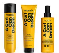 Matrix A Curl Can Dream Shampoo Hair Mask and Scrunch 'N' Go Defining Spray for Wavy and Curly Hair