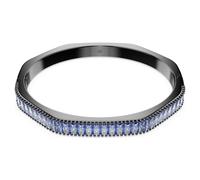 Matrix bangle, Baguette cut, Blue, Ruthenium plated
