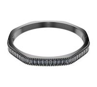 Matrix bangle, Baguette cut, Grey, Ruthenium plated