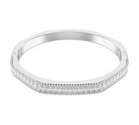 Swarovski Matrix bangle, Baguette cut, Octagon shape, White, Rhodium plated, L