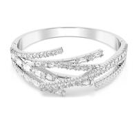 Matrix bangle, Mixed cuts, White, Rhodium plated