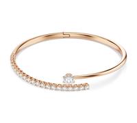 Matrix bangle, Round cut, White, 18K rose gold finish