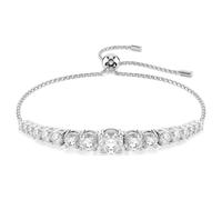 Swarovski Matrix Tennis Bracelet, Clear Round-Cut Crystals in a Rhodium-Finished Setting, Part of the Matrix Collection