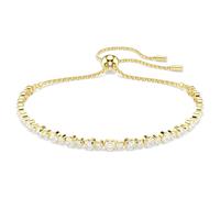 Matrix bracelet, Round cut, White, Gold-tone plated