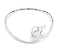 Matrix choker, Baguette cut, White, Rhodium plated